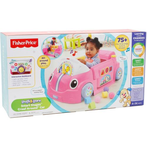  Fisher-Price Laugh & Learn Crawl Around Car,Pink,18.90 x 28.74 x 12.60 Inches