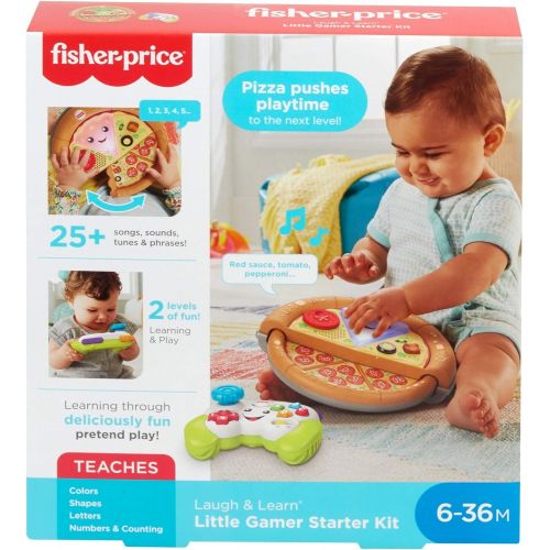  Fisher-Price Laugh & Learn Game and Pizza Party Gift Set of 2 toys with lights, music and learning content for baby and toddlers ages 6-36 months [Amazon Exclusive]