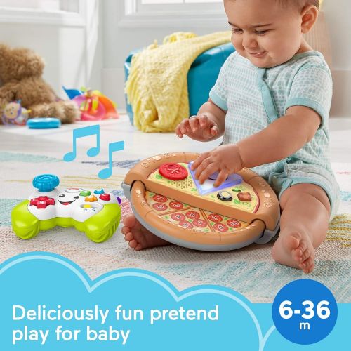  Fisher-Price Laugh & Learn Game and Pizza Party Gift Set of 2 toys with lights, music and learning content for baby and toddlers ages 6-36 months [Amazon Exclusive]