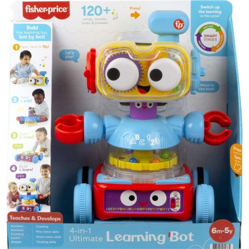  Fisher-Price 4-in-1 Ultimate Learning Bot, Electronic Activity Toy with Lights, Music and Educational Content for Infants and Kids 6 Months to 5 Years, Multi