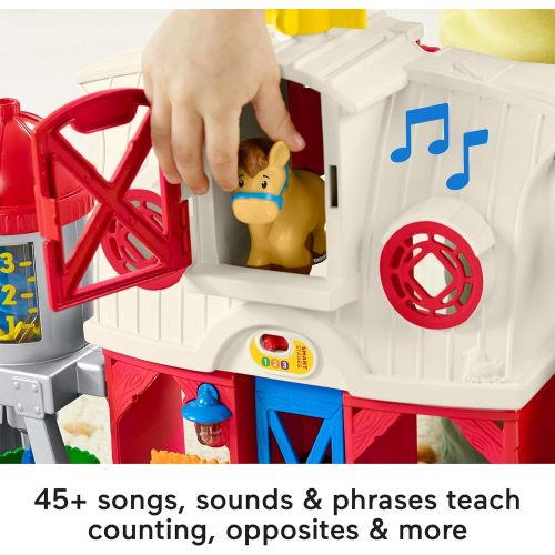  Fisher-Price Little People Caring for Animals Farm Playset with Smart Stages Learning Content for Toddlers and Preschool Kids