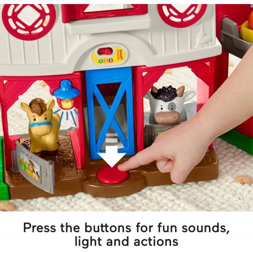  Fisher-Price Little People Caring for Animals Farm Playset with Smart Stages Learning Content for Toddlers and Preschool Kids