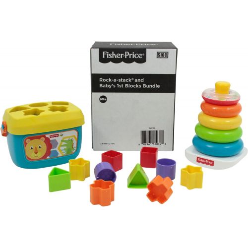  Fisher-Price Rock-a-Stack and Babys First Blocks Bundle