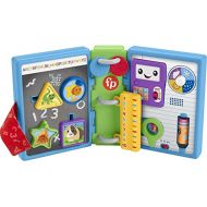 Fisher-Price Laugh & Learn 123 Schoolbook, electronic activity toy with lights, music, and Smart Stages learning content for infants and toddlers, Blue, Green, Purple, White.
