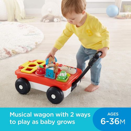  Fisher-Price Laugh & Learn Pull & Play Learning Wagon, pull-toy wagon with music, lights, and learning songs for babies & toddlers ages 6-36 months