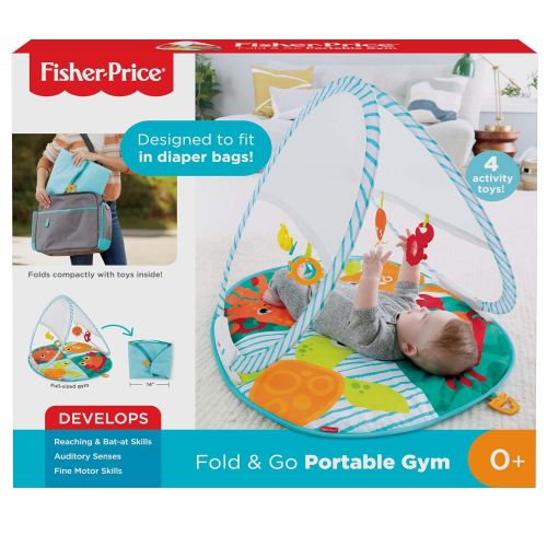  Fisher-Price Fold & Go Portable Gym, Ocean-Themed Infant Activity Mat