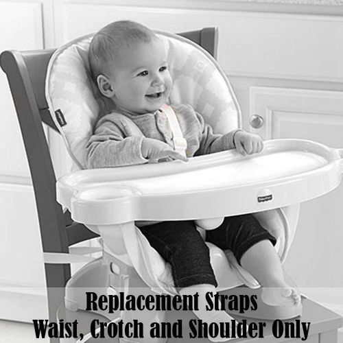  Fisher-Price Space-Saver High Chair Replacement Straps - Waist, Crotch and Shoulder - Off-White - Fits Many Models, See List Below