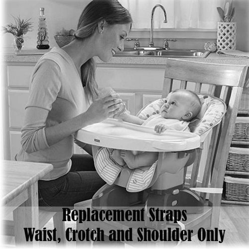  Fisher-Price Space-Saver High Chair Replacement Straps - Waist, Crotch and Shoulder - Off-White - Fits Many Models, See List Below