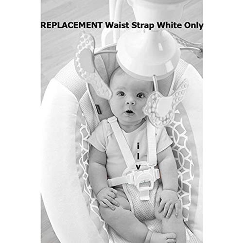  Replacement Parts for Baby Swing - Fisher-Price Revolve Baby Swing FBL70 ~ One White Replacement Waist Strap (Swing needs two) with male part of buckle