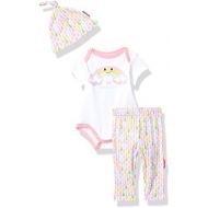 Fisher-Price unisex-baby 3 Piece Short-sleeve Bodysuit, Pant and Cap Layette Set