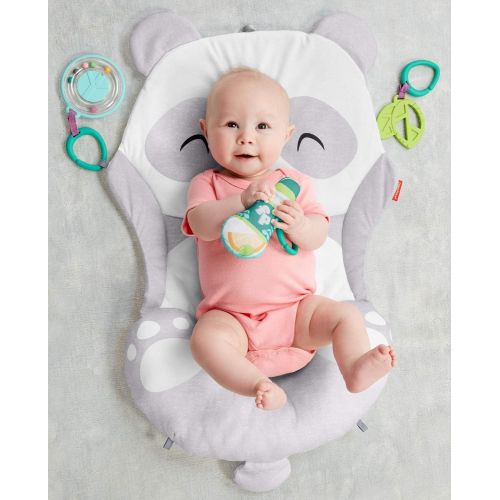  Fisher-Price All-in-One Panda Playmat, plush, take-along tummy time mat with baby rattle and teether toy for newborns from birth & up