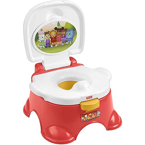  Fisher-Price Daniel Tigers Neighborhood Potty - Daniel Tiger & Friends Themed Convertible Toddler Training Toilet with Potty Ring & Stepstool