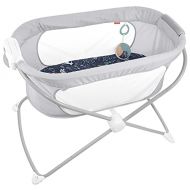 Fisher-Price Soothing View Vibe Bassinet ? Moonlight Forest, Folding Portable Baby Cradle with Calming Vibrations and Music [Amazon Exclusive]