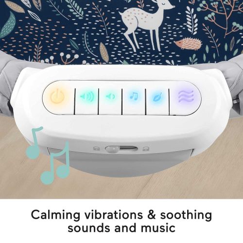  Fisher-Price Soothing View Vibe Bassinet ? Moonlight Forest, Folding Portable Baby Cradle with Calming Vibrations and Music [Amazon Exclusive]