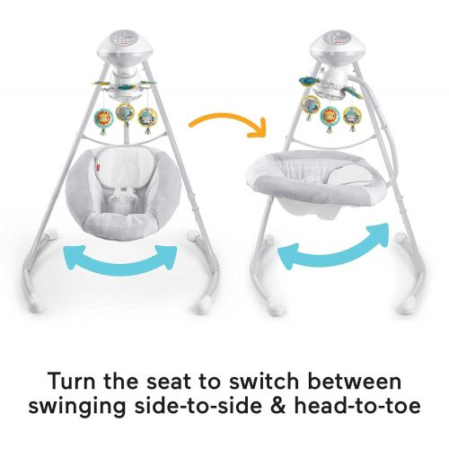  Fisher-Price Hearthstone Two Motion Baby Swing Seat with Music, Sounds & Motorized Mobile, Multicolor