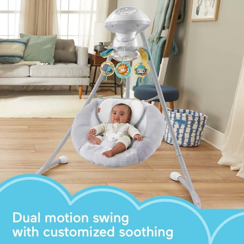  Fisher-Price Hearthstone Two Motion Baby Swing Seat with Music, Sounds & Motorized Mobile, Multicolor