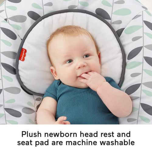  Fisher-Price See and Soothe Deluxe Bouncer Climbing Leaves, Portable Soothing Baby Seat with Vibrations and Music [Amazon Exclusive]