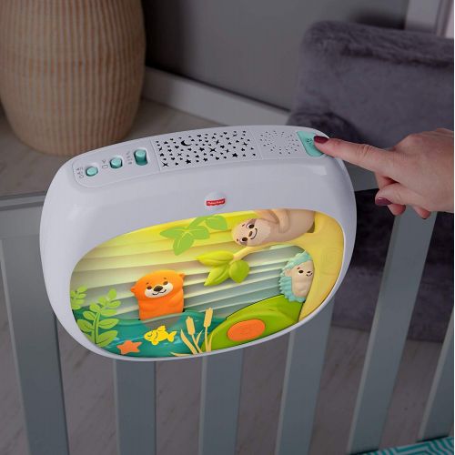  ?Fisher-Price Settle & Sleep Projection Soother, Crib-attaching Sound Machine with Gentle Music, Lights, and Moving Animal pals