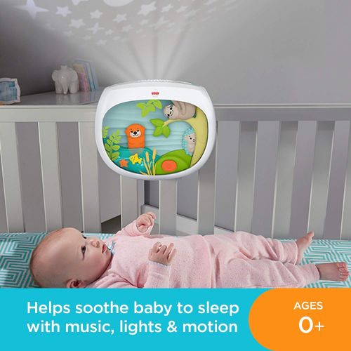  ?Fisher-Price Settle & Sleep Projection Soother, Crib-attaching Sound Machine with Gentle Music, Lights, and Moving Animal pals