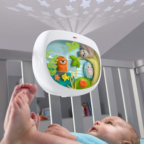  ?Fisher-Price Settle & Sleep Projection Soother, Crib-attaching Sound Machine with Gentle Music, Lights, and Moving Animal pals