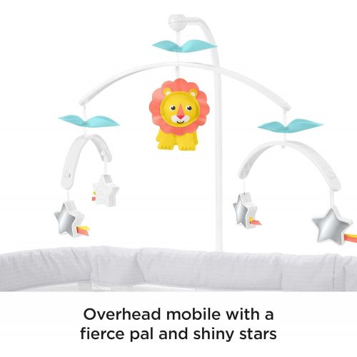  Fisher-Price Soothing Motions Bassinet Windmill, Baby Cradle with sway Motion, Light Projection, Overhead Mobile, Vibrations and Music