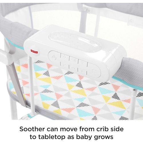  Fisher-Price Soothing Motions Bassinet Windmill, Baby Cradle with sway Motion, Light Projection, Overhead Mobile, Vibrations and Music