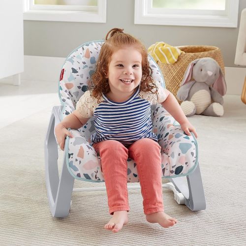  Fisher-Price Infant-to-Toddler Rocker - Pacific Pebble, Portable Baby Seat, Multi