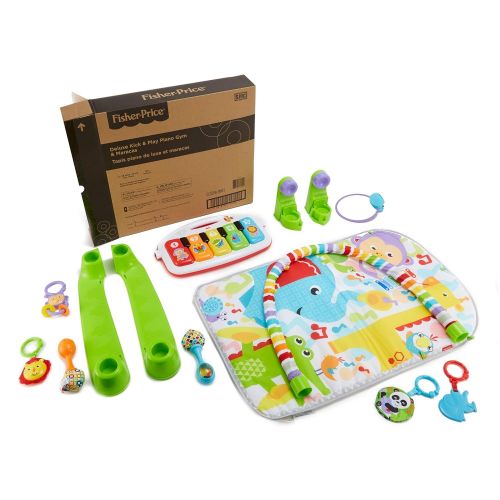  Fisher-Price Deluxe Kick and Play Piano Gym and Maracas [Amazon Exclusive]