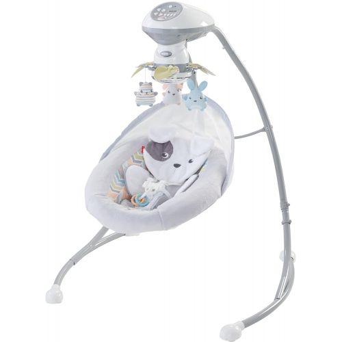  Fisher-Price Sweet Snugapuppy Swing, Dual Motion Baby Swing with Music, Sounds and Motorized Mobile