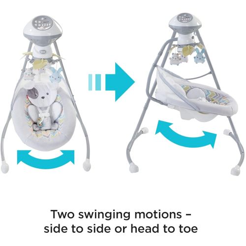  Fisher-Price Sweet Snugapuppy Swing, Dual Motion Baby Swing with Music, Sounds and Motorized Mobile