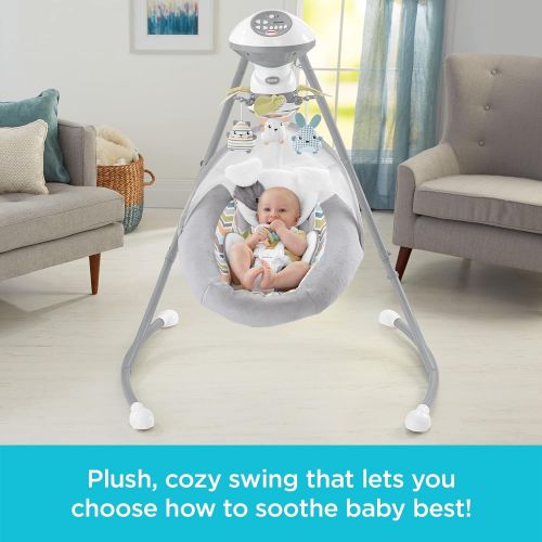  Fisher-Price Sweet Snugapuppy Swing, Dual Motion Baby Swing with Music, Sounds and Motorized Mobile