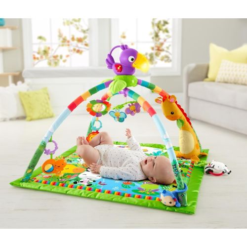  Fisher-Price Rainforest Music Lights Deluxe Gym Amazon Exclusive, Multicolor