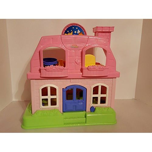  Fisher-Price Little People Happy Sounds Home (PINK) w Sounds & 3 Figures - ToysRUs Exclusive (2009)