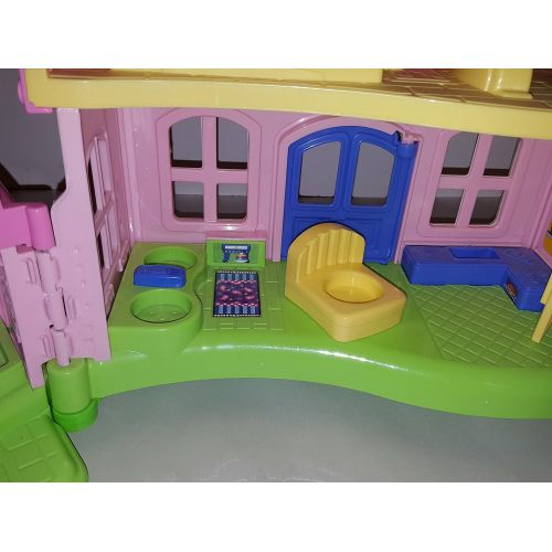  Fisher-Price Little People Happy Sounds Home (PINK) w Sounds & 3 Figures - ToysRUs Exclusive (2009)