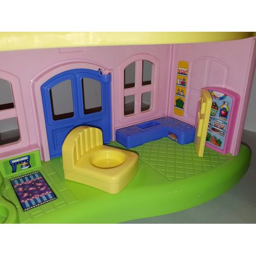  Fisher-Price Little People Happy Sounds Home (PINK) w Sounds & 3 Figures - ToysRUs Exclusive (2009)