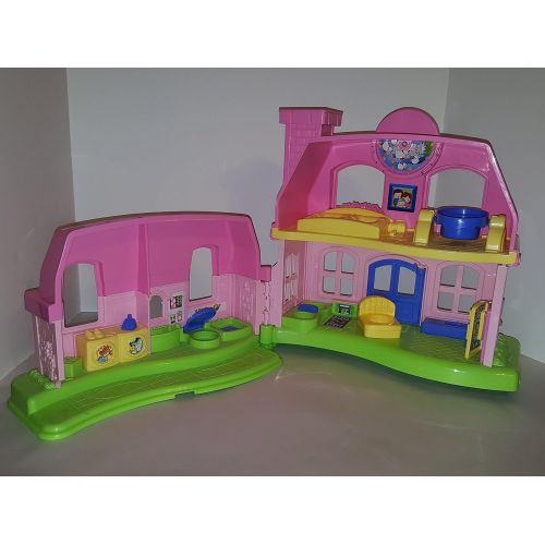  Fisher-Price Little People Happy Sounds Home (PINK) w Sounds & 3 Figures - ToysRUs Exclusive (2009)