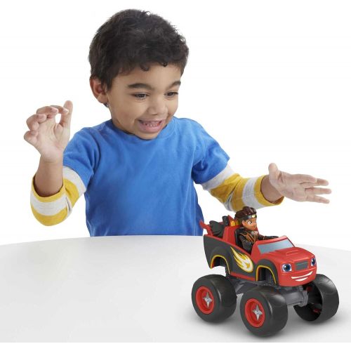  Fisher-Price Blaze and the Monster Machines Ninja Blaze & AJ, large push-along monster truck with poseable figure for preschool kids ages 3 and up