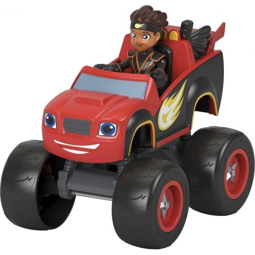  Fisher-Price Blaze and the Monster Machines Ninja Blaze & AJ, large push-along monster truck with poseable figure for preschool kids ages 3 and up