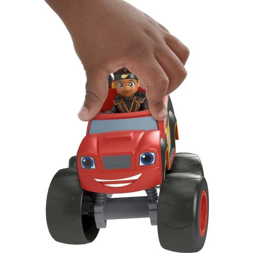  Fisher-Price Blaze and the Monster Machines Ninja Blaze & AJ, large push-along monster truck with poseable figure for preschool kids ages 3 and up