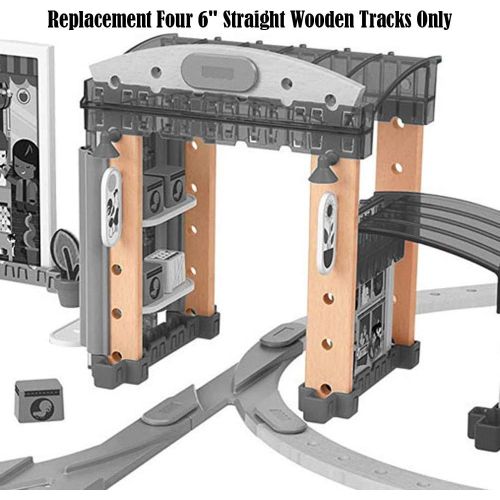  Fisher-Price Replacement Parts Wonder Makers Kit - FXG14 ~ Design System Build Around Town Starter Kit ~ Four 6 Straight Wooden Tracks