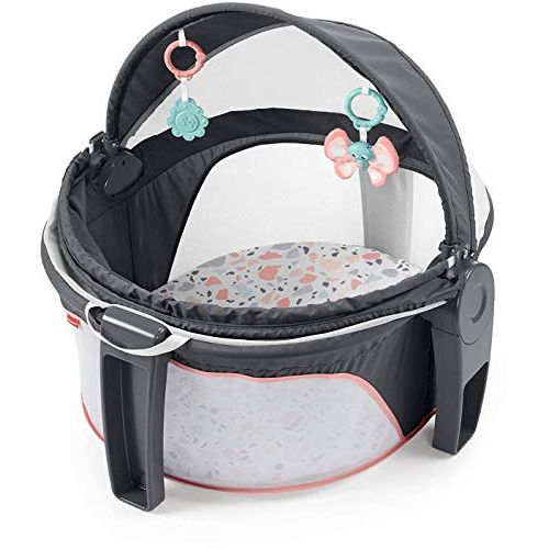  Fisher-Price On-The-Go Baby Dome - Pink Pacific Pebble, Portable Infant Play Space, Multicolored