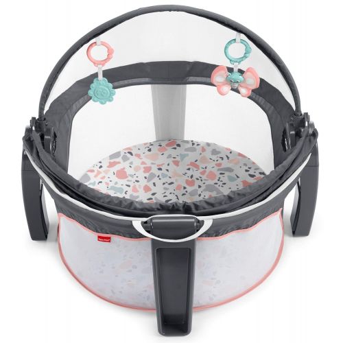  Fisher-Price On-The-Go Baby Dome - Pink Pacific Pebble, Portable Infant Play Space, Multicolored