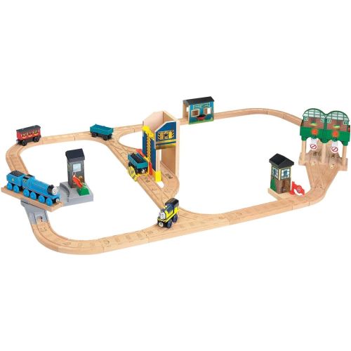 피셔프라이스 Fisher-Price Fisher Price Thomas & Friends Wooden Railway Logan and the Big Blue Engines Set Toy