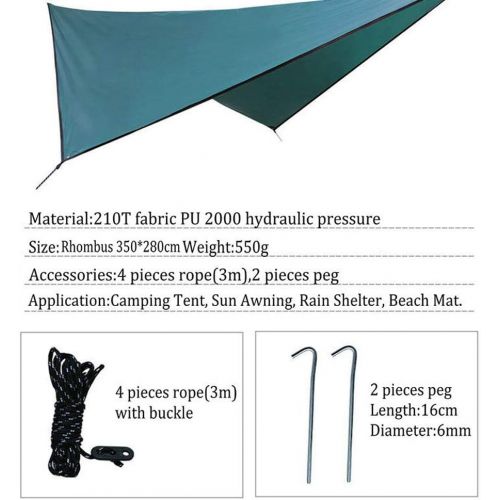  Fishines Hammock Waterproof Tent,Portable Waterproof Outdoor Tarp Camping Traveling Awning,for Camping, Backpacking, Tents, Hammocks