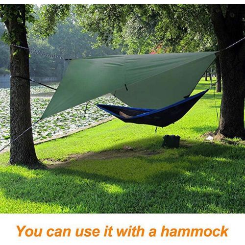  Fishines Hammock Waterproof Tent,Portable Waterproof Outdoor Tarp Camping Traveling Awning,for Camping, Backpacking, Tents, Hammocks