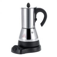 Fishlor Electric Coffee Maker, Stainless Steel Espresso and Cappuccino Machine Stainless Steel Mocha Pot Coffee Maker (300ml)