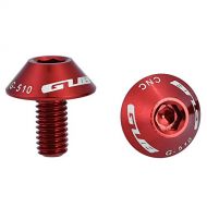 Fishlor Bicycle Water Bottle Cage Bolts, G-510 2Pcs M5 12mm Bike Bicycle Water Bottle Cage Holder Bracket Screw Bolts(Red)