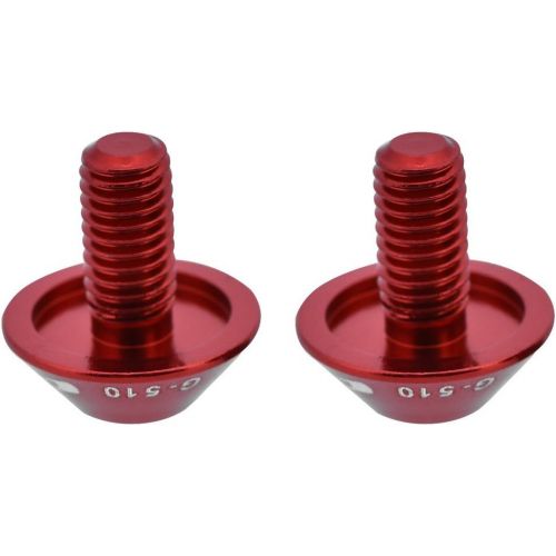  Fishlor Bicycle Water Bottle Cage Bolts, G-510 2Pcs M5 12mm Bike Bicycle Water Bottle Cage Holder Bracket Screw Bolts(Red)