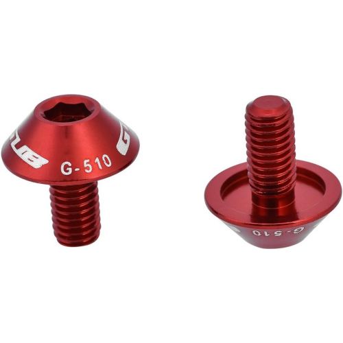  Fishlor Bicycle Water Bottle Cage Bolts, G-510 2Pcs M5 12mm Bike Bicycle Water Bottle Cage Holder Bracket Screw Bolts(Red)