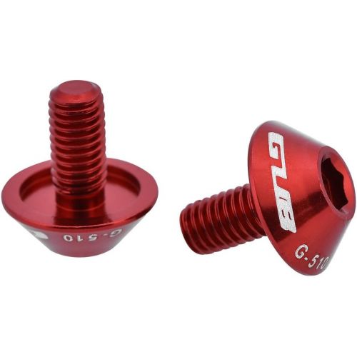  Fishlor Bicycle Water Bottle Cage Bolts, G-510 2Pcs M5 12mm Bike Bicycle Water Bottle Cage Holder Bracket Screw Bolts(Red)